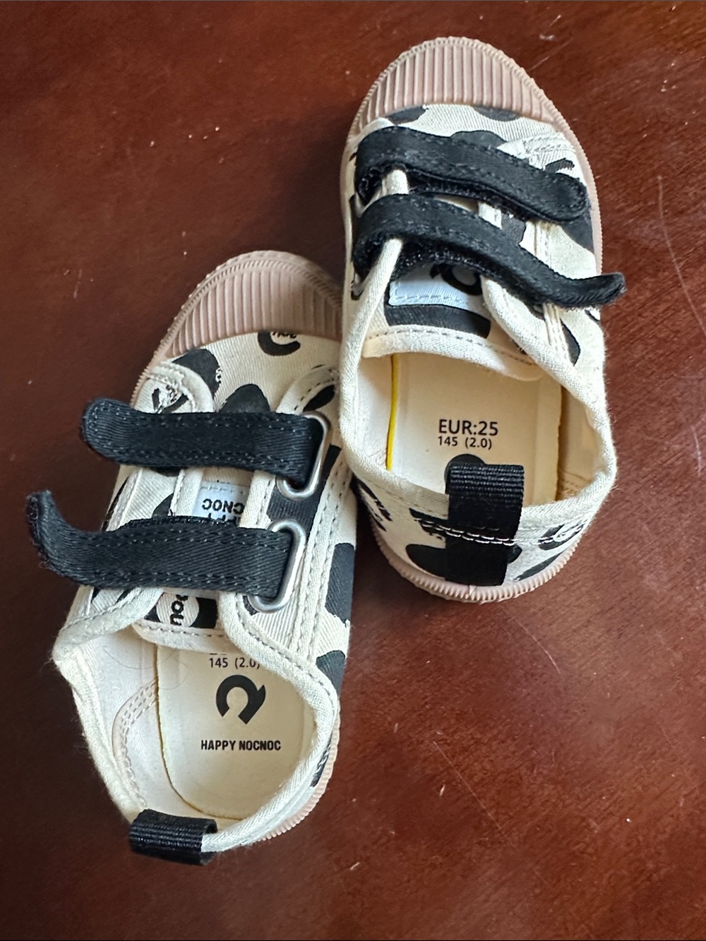 Kids Canvas Sneakers in Black & Cream - EUR 25